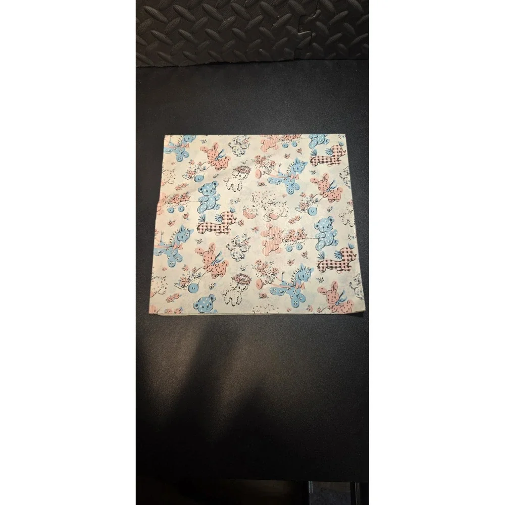 (2) Sheets Of Vintage Baby Blue And Pink Teddy Bears Babyshower Gift Paper 28x20